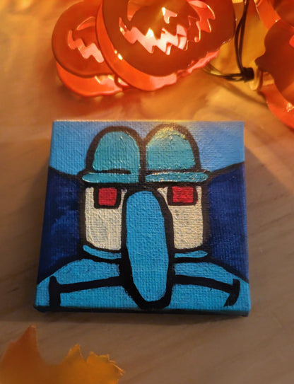 Hand-Painted Mini Canvas Magnet – Original #001 (Lil Ghost & Company)