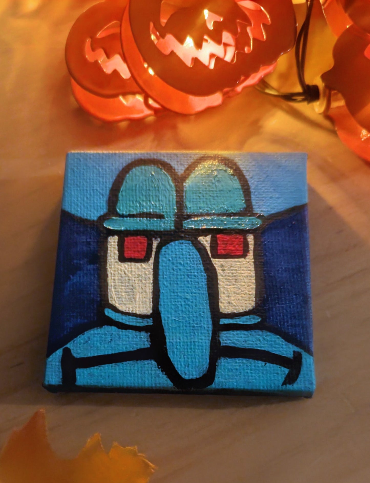 Hand-Painted Mini Canvas Magnet – Original #001 (Lil Ghost & Company)